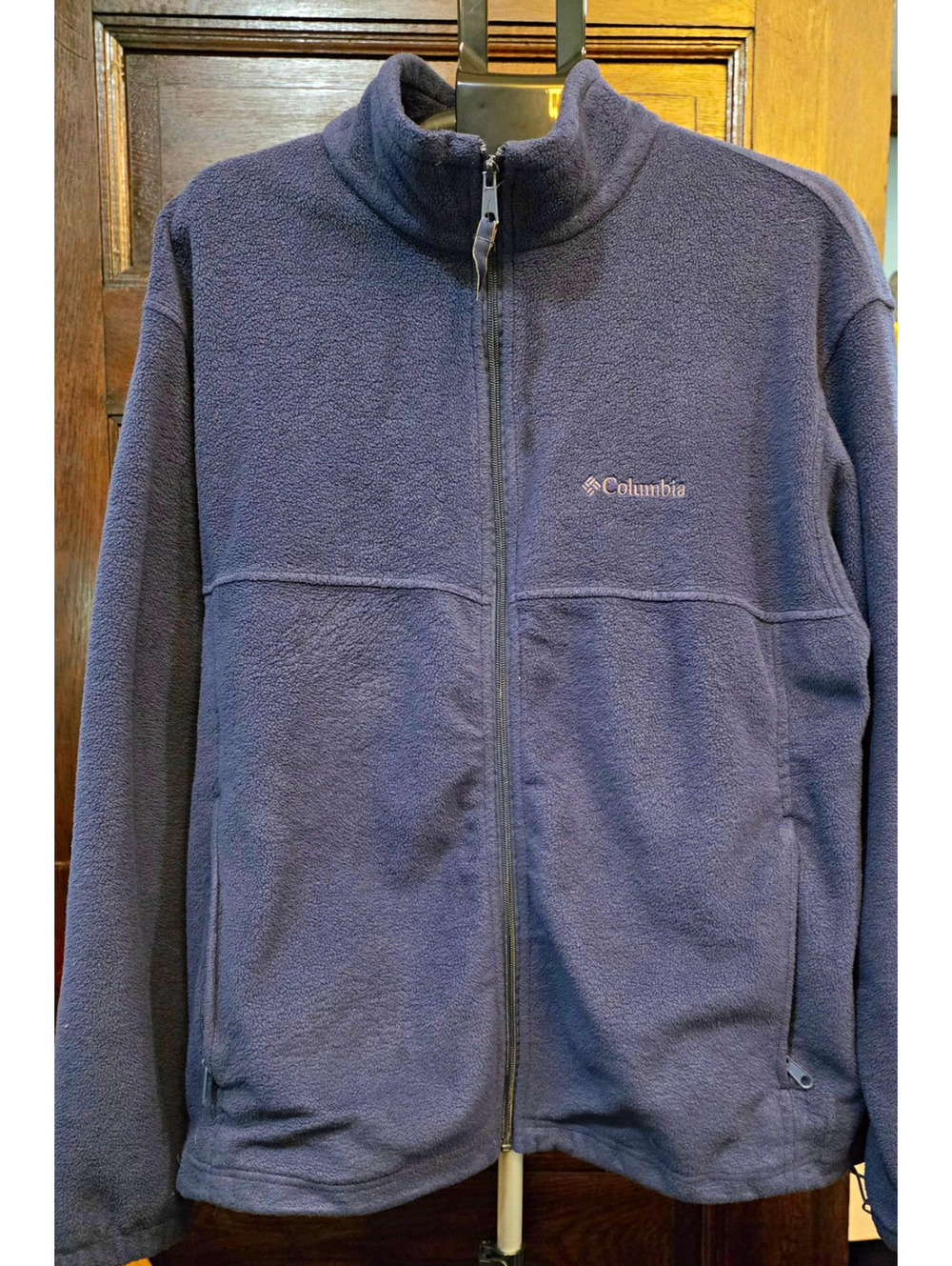 Columbia Men's Blue Fleece Full Zip Hoodie Mock Neck Size XL